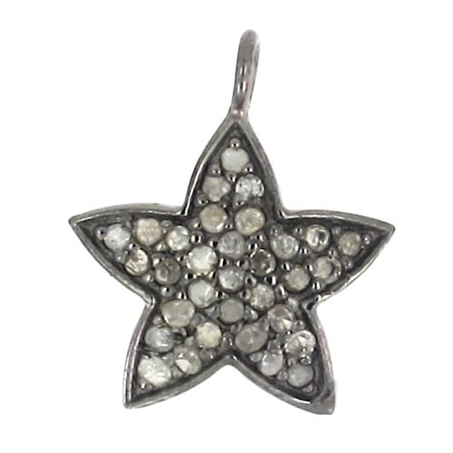 Sterling Silver Lucky Star Diamond Charm