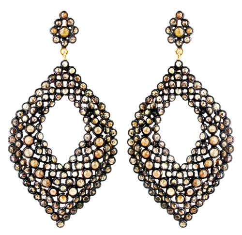 14k Gold Slice Diamond Earring