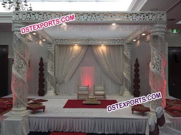 Fiber Crystal Mandap Set For Wedding