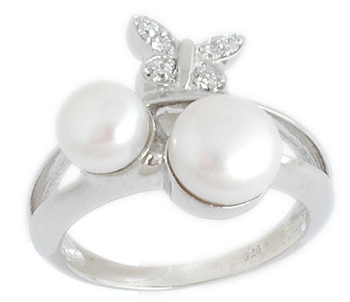 Milgrain-Edge White Pearl Ring - Sterling Silver – Dandelion Jewelry