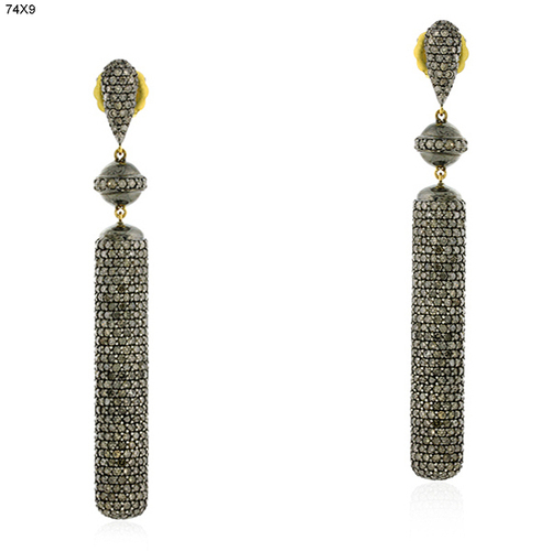 Pave Diamond Dangle Earrings