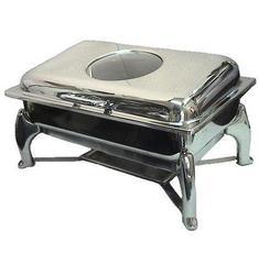 Fuel Burner Rectangular Glass Lid Chafer