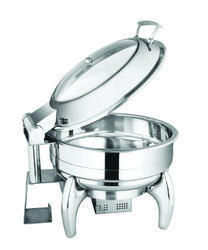 Round Glass Lid Chafer with Dual Heat Source