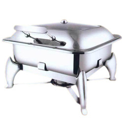 Square Glass Lid Chafer with Fuel Burner