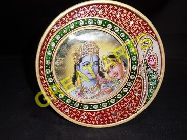 Marble Fhoto Frame - Marble, 6" & 9" Round, Multicolor | Peacock Design, Elegant, Durable, Tabletop Stand