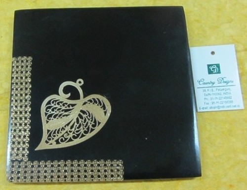 resin with metal leaves stamp Coaster