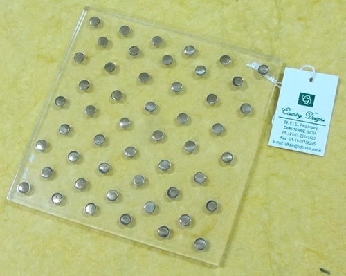 Coaster acrylic with metal dots