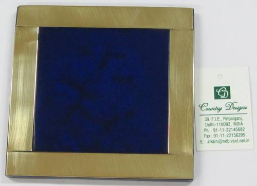 resin with metal borders Coaster