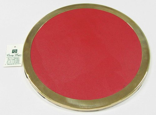 leather with metal border Coaster