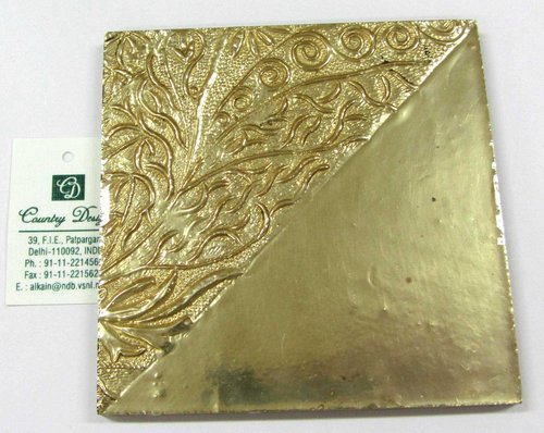 metal pu leather combo Coaster