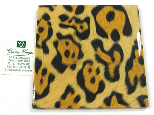 pu leather leopard print Coaster