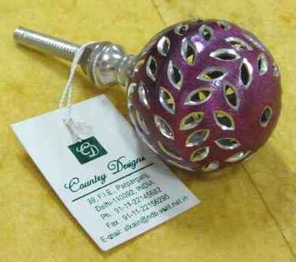 metal paint with perforated desin door knob