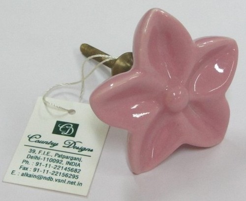 metal ceramic flower door knob