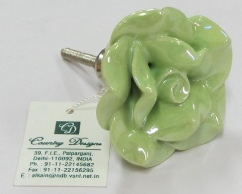 metal cermic flower  door knob