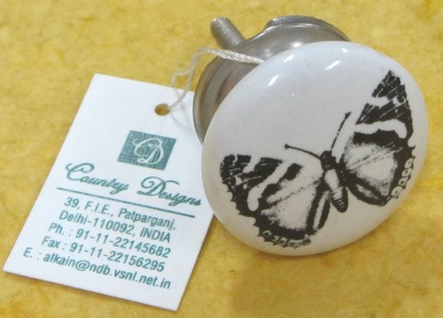 cermic metal with butterfly stamped door knob