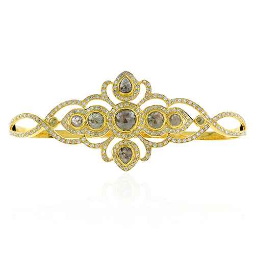 18k Gold Ice Diamond Palm Bracelet