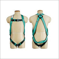 Full Body Harness IS 3521 Model H-PP-1016 - Polyester Webbing, Adjustable Size, Green | Fall Protection, Injury Reduction, Optimum Safety
