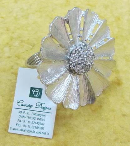 meatl flower silverplated Napkin Ring