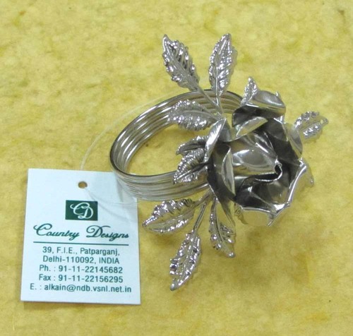 metal flower silver plated Napkin Ring