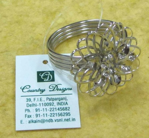 metal flower silver plated Napkin Ring