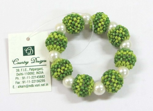 glass beaded and plarls combo Napkin Ring