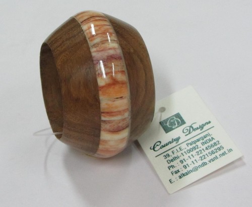 wood & bone combo Napkin Ring