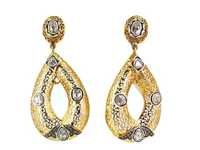 Rose Cut Diamond Drop Earrings