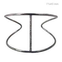 925 Sterling Silver Cuff-link Diamond Bangle