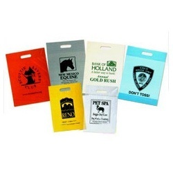 D-Cut Bags - Plastic, Variable Sizes, Multi-Color | Customizable Printing, Durable, Lightweight, Eco-Friendly, Die-Cut Handle