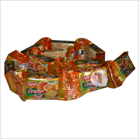 Orange Puff Biscuits - Biscuit, Variable Size | Crispy Texture, Orange Flavor, Convenient Plastic Packaging