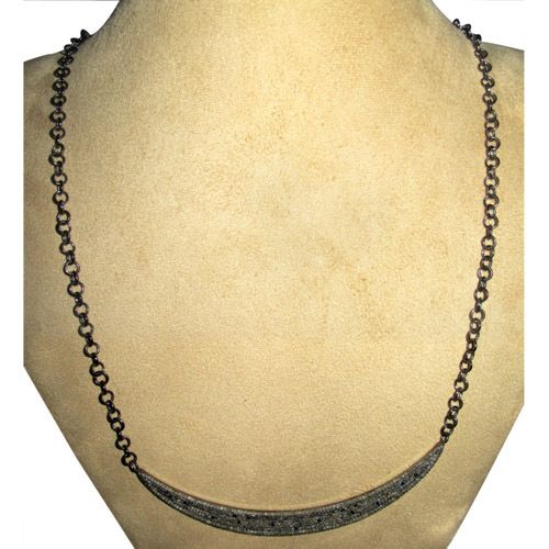 Silver Blue Sapphire Diamond Necklace Jewelry