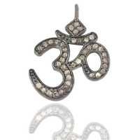 Om Diamond Sterling Silver Charm Jewelry