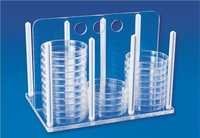 Petri Dish Rack - Durable Plastic, Compact Design For Up To 20 Dishes - Space-saving, Laboratory-grade Storage Solution