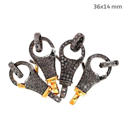 Diamond Studded Fashionable Lobster Lock Silver Finding