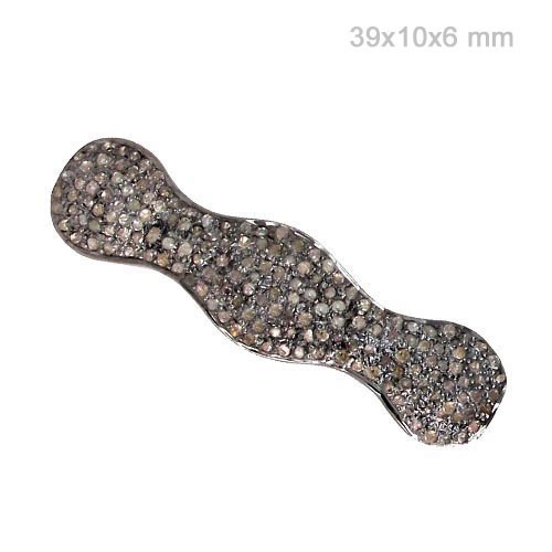 925 Silver Pave Diamond Spacer Finding