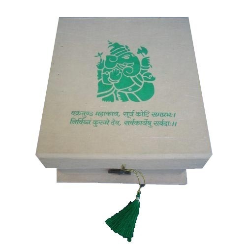 Decorative Tea Light Holder - Ceramic, Medium Size, Square Shape, White Color | Features Lord Ganesh Logo, Ideal for Decoration and Gift Use