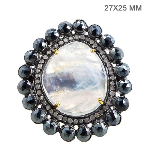 Diamond Pave Gemstone Ring Jewelry