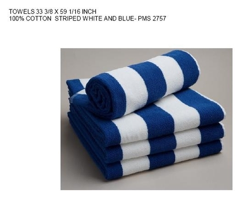 Antimicrobial Bath Towels - 100% Cotton, 33x60 Inch, Blue/White | Soft, Absorbent, Durable, Stylish Design, 520 GSM