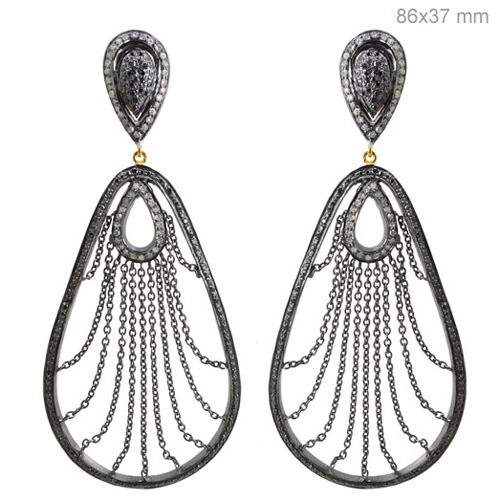 Gold Diamond Chain Fashion Earrings