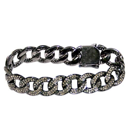 Fashion Diamond Sterling Silver Bracelet - 925 Sterling Silver, 3.02 CTS Diamonds, 24.82 GMS Silver Weight, Intricate Design, Long-lasting Shine