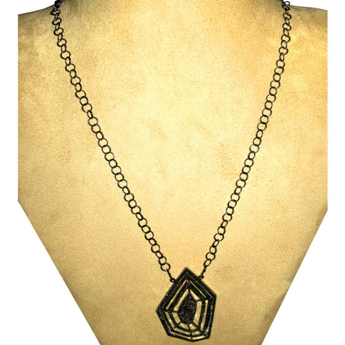 Silver Crystal Gold Diamond Pave Chain Necklace