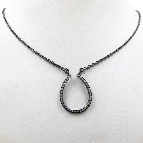 925 Sterling Silver Diamond Necklace Jewelry