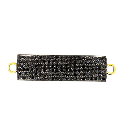 14k Gold Diamond Studded Silver Fashionable Connector Finding