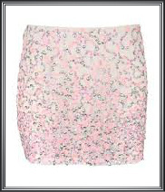 Ladies Embellished Mini Skirt - Sequin Fabric, S-XL, Baby Pink | Stylish, Comfortable, Trendy, Elegant