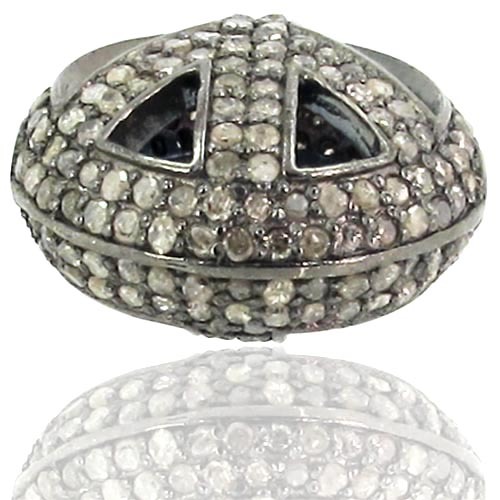 Diamond Pave Silver Bead Finding Jewelry
