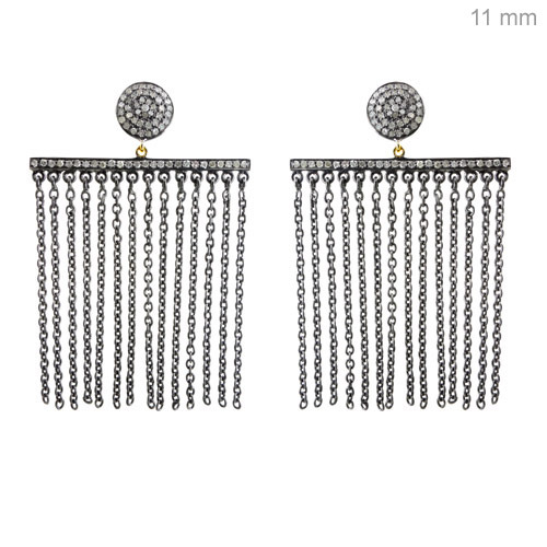 Diamond Pave Chain Chandelier Earrings