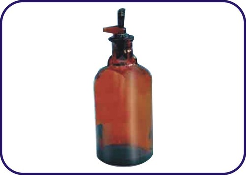  DROPPING BOTTLE WITH GLASS STOPPER (T K PATTERN), AMBER COLOUR