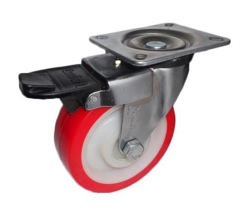 Polyurethane Brake Castor with Top Plate