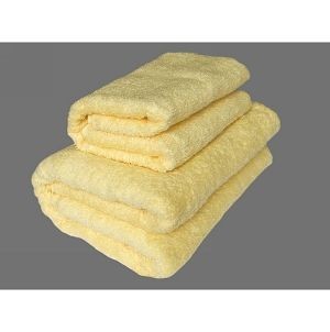 Pretty Bath Towels - Cotton, 70x140cm & 50x100cm, Pale Yellow | Soft, Absorbent, Durable, Stylish, Comfortable