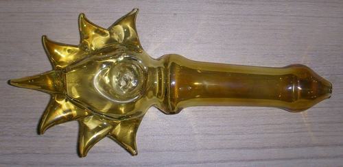 Pipe - Glass, 150mm Length, 20mm Diameter, Amber | Decorative, Intricate Detail, Polished Finish